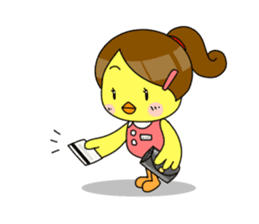 Chick-chan Office Worker sticker #337877