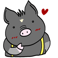 Pleasant friends and miniature pig Maruo