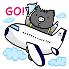 Pleasant friends and miniature pig Maruo sticker #341001