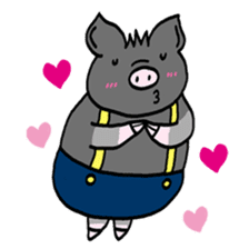 Pleasant friends and miniature pig Maruo sticker #341003