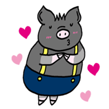 Pleasant friends and miniature pig Maruo sticker #341003