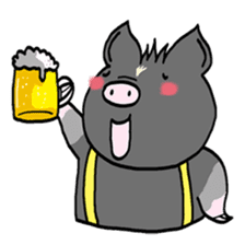 Pleasant friends and miniature pig Maruo sticker #341005