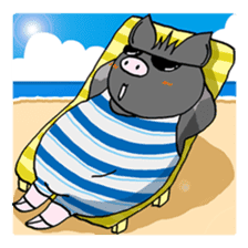 Pleasant friends and miniature pig Maruo sticker #341014