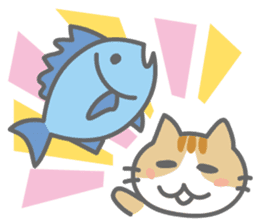 Nyangler,the cat which likes fishing sticker #344746