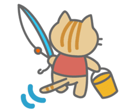 Nyangler,the cat which likes fishing sticker #344754