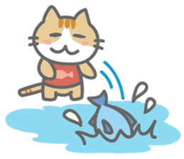 Nyangler,the cat which likes fishing sticker #344765