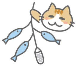 Nyangler,the cat which likes fishing sticker #344773