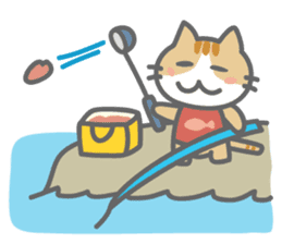 Nyangler,the cat which likes fishing sticker #344779