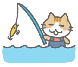 Nyangler,the cat which likes fishing sticker #344780