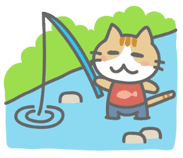 Nyangler,the cat which likes fishing sticker #344782