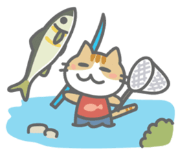 Nyangler,the cat which likes fishing sticker #344783