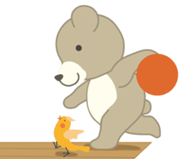 Birdie the bear sticker #346267