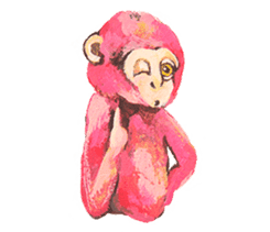 pink monkeys sticker #349146