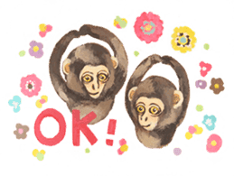 pink monkeys sticker #349156