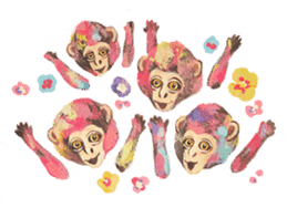 pink monkeys sticker #349172