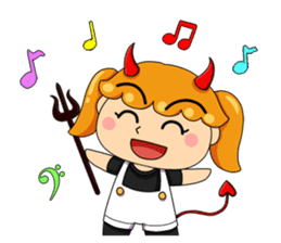 Big Eyes Meow and Little Devil Girl sticker #359619