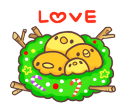 Merry Christmas Chicken ism sticker #362271