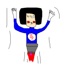 Daily life of poisonous gas wrestler. sticker #362529