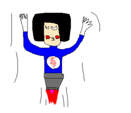 Daily life of poisonous gas wrestler. sticker #362529