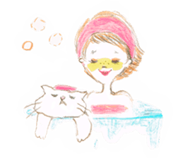 Kitty and girl sticker #364392