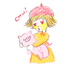 Kitty and girl sticker #364422