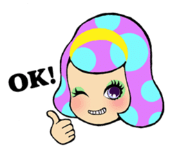 Retro pop girl sticker #366906