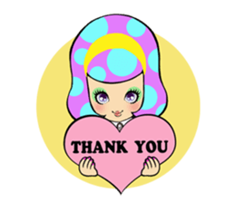 Retro pop girl sticker #366907