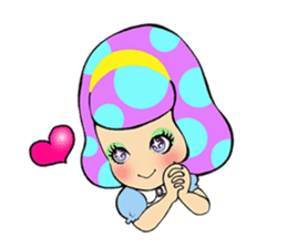 Retro pop girl sticker #366908