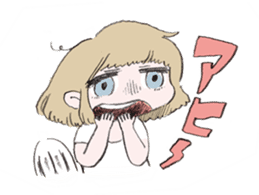 Mob and bobbed hair girl sticker #367811