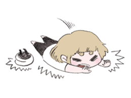 Mob and bobbed hair girl sticker #367814