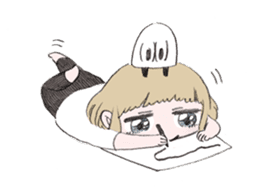 Mob and bobbed hair girl sticker #367815