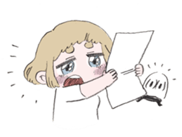 Mob and bobbed hair girl sticker #367816