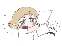 Mob and bobbed hair girl sticker #367816