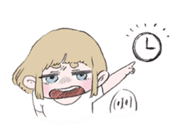 Mob and bobbed hair girl sticker #367817