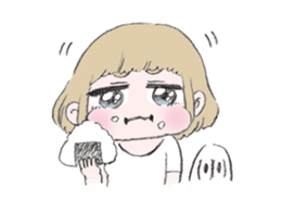 Mob and bobbed hair girl sticker #367821