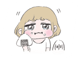 Mob and bobbed hair girl sticker #367821