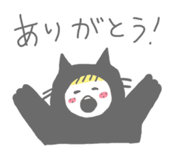 Strange sticker of cat black and white sticker #371692