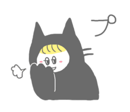 Strange sticker of cat black and white sticker #371694