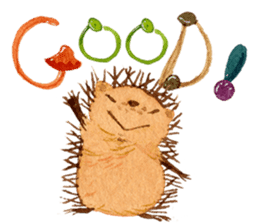 Hedgehog in the forest of mushroom sticker #372068