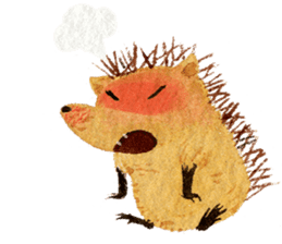 Hedgehog in the forest of mushroom sticker #372070
