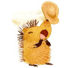 Hedgehog in the forest of mushroom sticker #372072