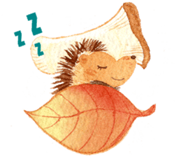 Hedgehog in the forest of mushroom sticker #372073