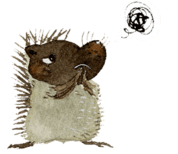 Hedgehog in the forest of mushroom sticker #372076