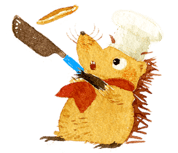 Hedgehog in the forest of mushroom sticker #372077