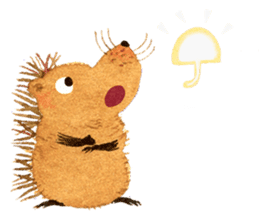 Hedgehog in the forest of mushroom sticker #372081