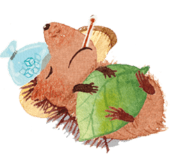 Hedgehog in the forest of mushroom sticker #372082