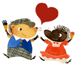 Hedgehog in the forest of mushroom sticker #372085