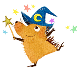 Hedgehog in the forest of mushroom sticker #372086