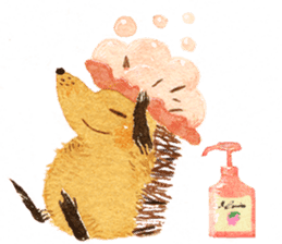 Hedgehog in the forest of mushroom sticker #372087