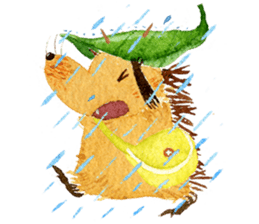 Hedgehog in the forest of mushroom sticker #372088